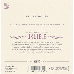 D'Addario EJ87C Ukulele Koncert Titanium
